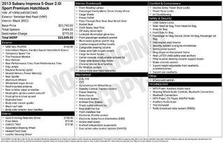 2013 Subaru Impreza 2.0i Sport Premium