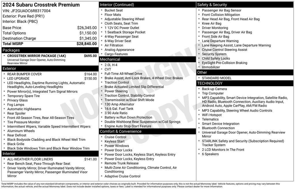 2024 Subaru Crosstrek Premium — photo 1 of 26