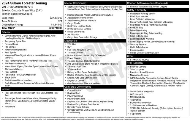 2024 Subaru Forester Touring