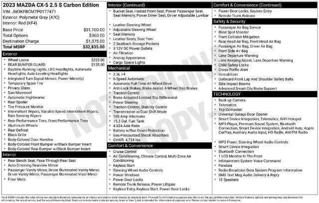 2023 Mazda CX-5 2.5 S Carbon Edition