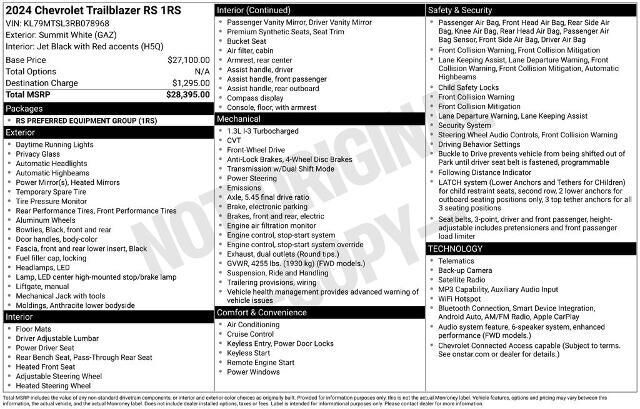 2024 Chevrolet Trailblazer RS — photo 1 of 24