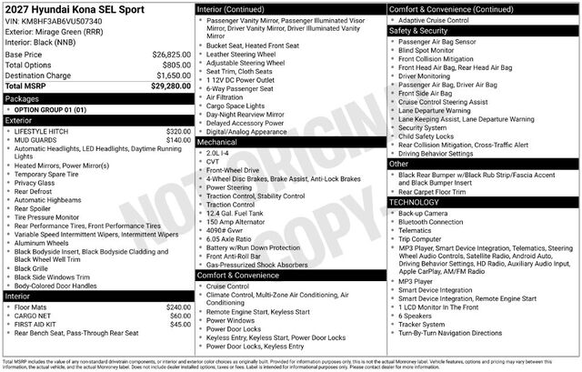 2027 Hyundai Kona SEL Sport