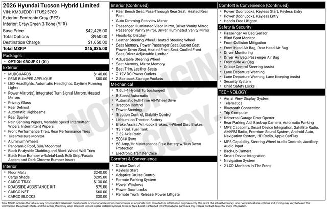 2026 Hyundai Tucson Hybrid Limited