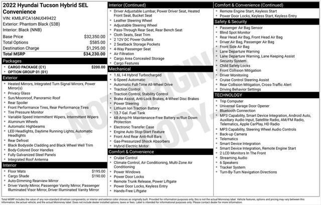 2022 Hyundai TUCSON Hybrid SEL Convenience