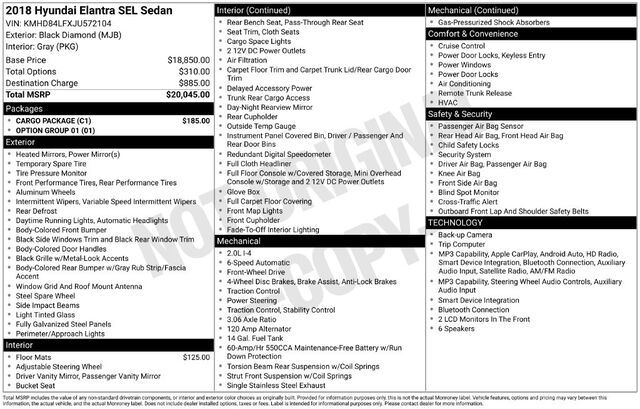 2018 Hyundai Elantra SEL