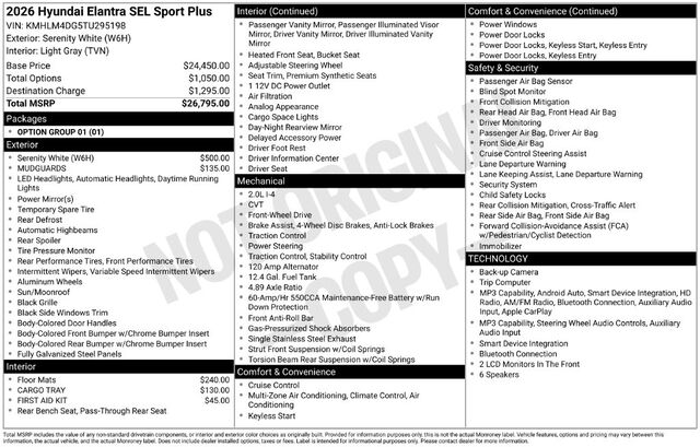 2026 Hyundai Elantra SEL Sport