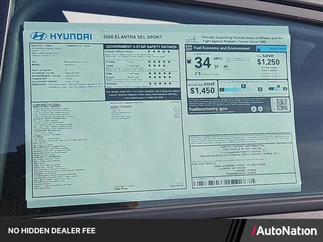 2026 Hyundai ELANTRA SEL Sport
