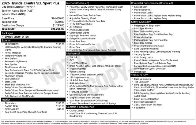 2026 Hyundai Elantra SEL Sport